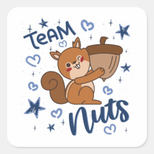 Sticker Carré Team Nuts Genre Revey Party Blue Boy