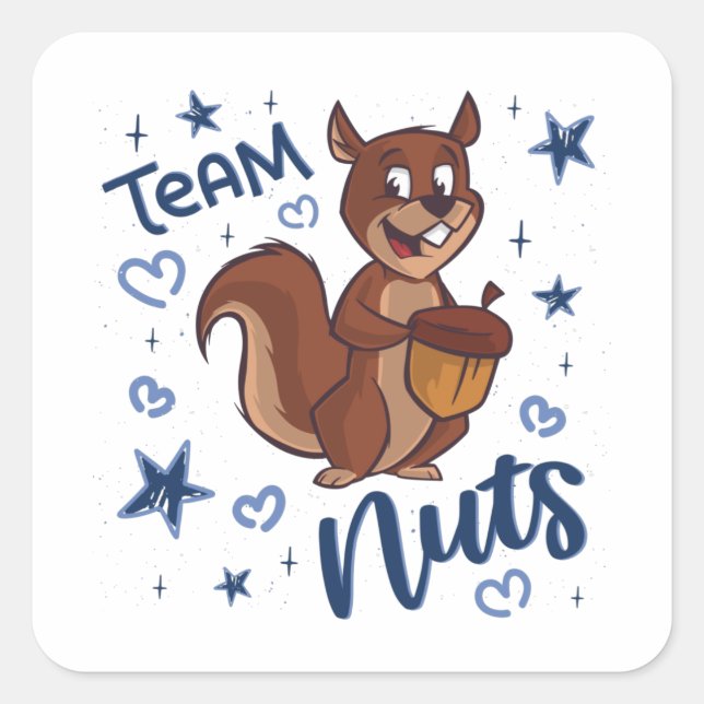Sticker Carré Team Nuts Genre Revey Party Blue Boy (Devant)