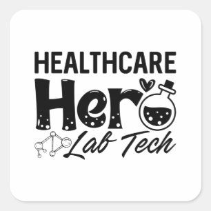 Sticker Carré Technician Healthcare Hero Lab Tech