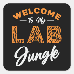 Sticker Carré Technicien De Laboratoire Bienvenue À Mon Lab Jung