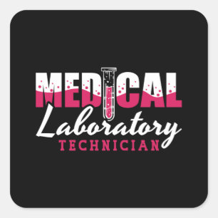 Sticker Carré Technicien de laboratoire Médicale Chimiste Labora