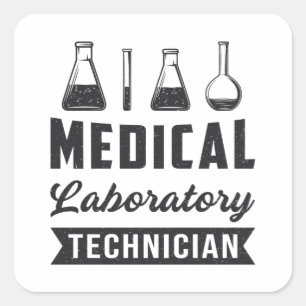 Sticker Carré Technicien de laboratoire Médicale Funny Lab Tech 