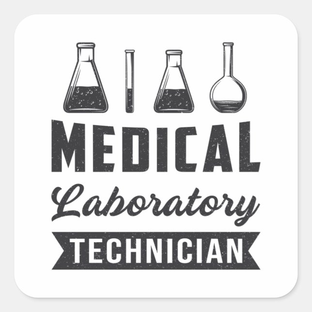 Sticker Carré Technicien de laboratoire Médicale Funny Lab Tech  (Devant)