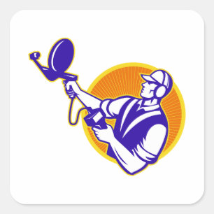 Sticker Carré Technicien D'Ingénieur Avec Disque Sonaire Ultraso