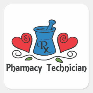 Sticker Carré Technicien en pharmacie