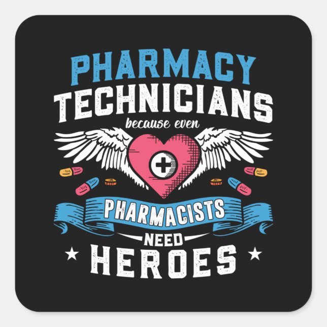 Sticker Carré Techniciens en pharmacie Technicien Technicien Pha (Devant)