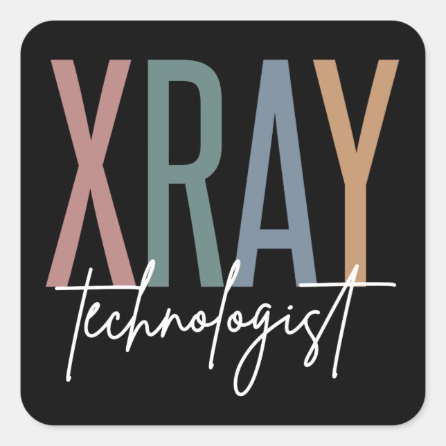 Sticker Carré Technologue en radiographie de Xray Tech Cadeaux m (Devant)