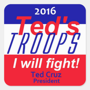 Sticker Carré Ted Cruz 2016