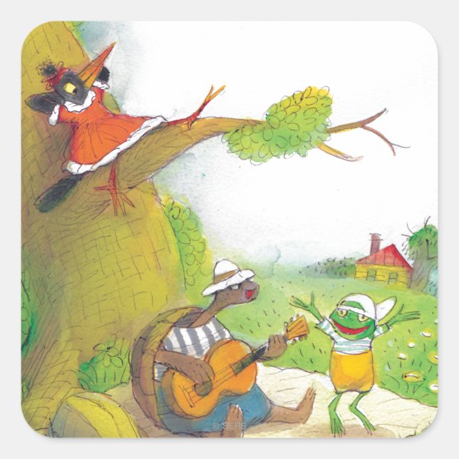 Sticker Carré Ted, Ed et Caroll Le Pique-nique 1 (Devant)