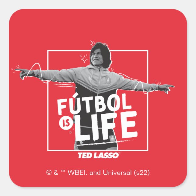 Sticker Carré Ted Lasso | Dani Rojas Fútbol is Life (Devant)
