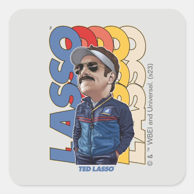 Sticker Carré Ted Lasso | Lasso Bobblehead (Devant)