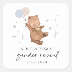 Sticker Carré Teddy Bear Balloons Sexe Reveillez