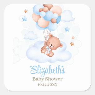 Sticker Carré Teddy Bear dans le Baby shower Sky