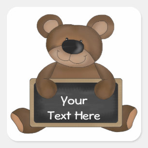 Sticker Carré Teddy Enseignant (tableau de bord personnalisable)