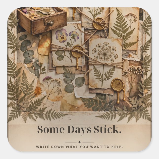 Sticker Carré Tee-shirt Some Days Stick Memory Keepsake (Devant)