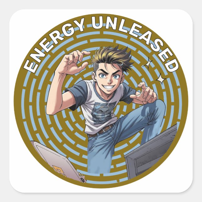 Sticker Carré teenager boy (Devant)