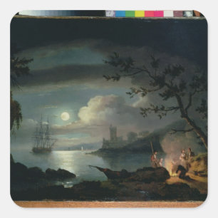 Sticker Carré Teignmouth par clair de lune