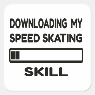 Sticker Carré Téléchargement de ma compétence de patinage de vit