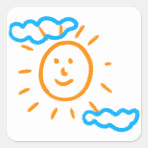 Sticker Carré Télécharger des enfants Dessiner Transformer des e