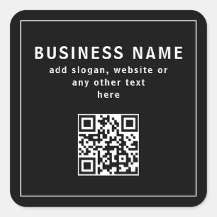 Sticker Carré Télécharger le code QR ou le logo   Noir moderne