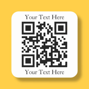 Sticker Carré Téléchargez facilement votre propre code QR et ajo