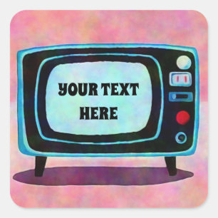 Sticker Carré Télévision rétro