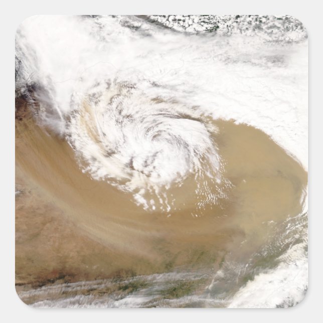Sticker Carré Tempête de poussière dans le nord de la Chine 2 (Devant)