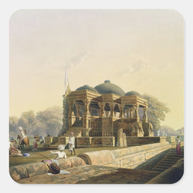 Sticker Carré Temple antique à Hulwud, du volume I de 'Scène (Devant)