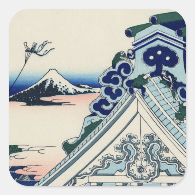 Sticker Carré Temple Asakusa Honganji dans la capitale orientale (Devant)