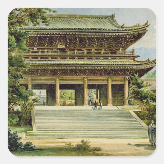 Sticker Carré Temple bouddhiste à Kyoto, Japon (Devant)