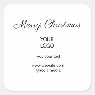 Sticker Carré temps de noël simple minimal ajoutez votre logo te