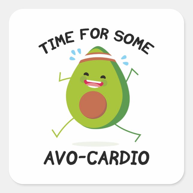 Sticker Carré Temps Pour Certains Avo-Cardio (Devant)