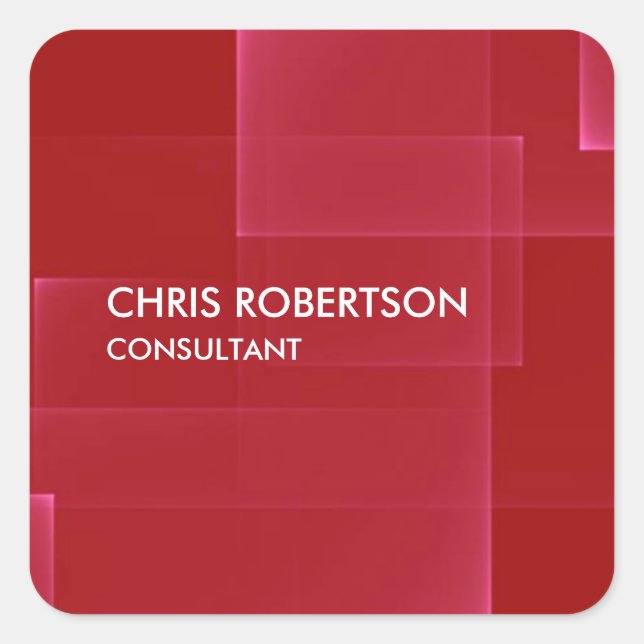 Sticker Carré Tendance moderne rouge foncé (Devant)