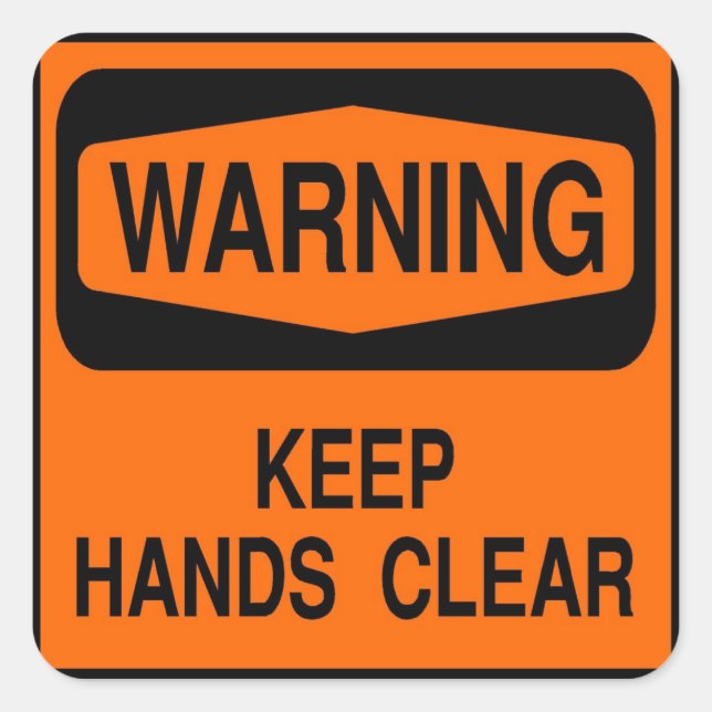 Sticker Carré Tenir les mains claires (Devant)