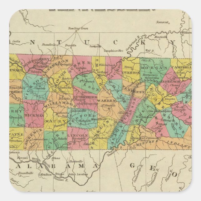 Sticker Carré Tennessee 7 (Devant)