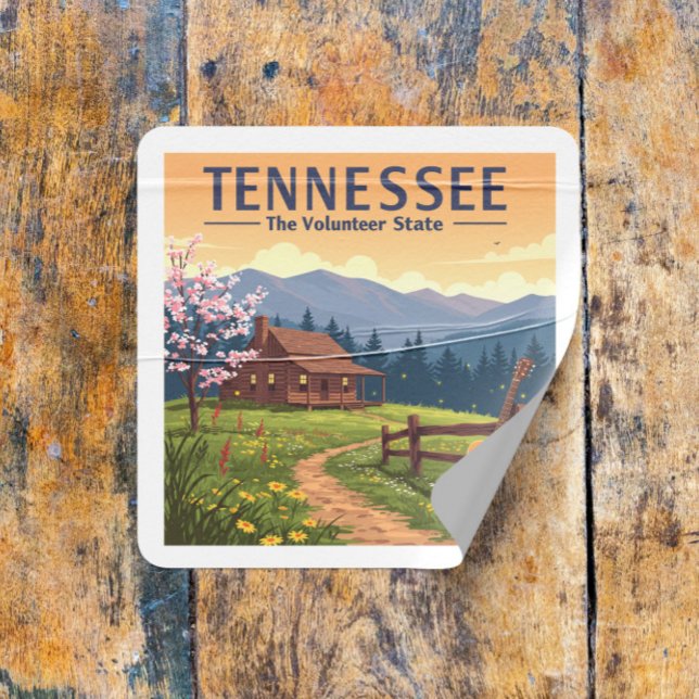 Sticker Carré Tennessee vintage (Créateur téléchargé)