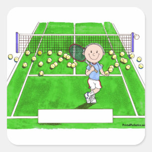 Sticker Carré Tennis Male