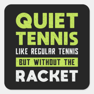 Sticker Carré Tennis Match Joueur Raquette Court Sports Drôle Ca