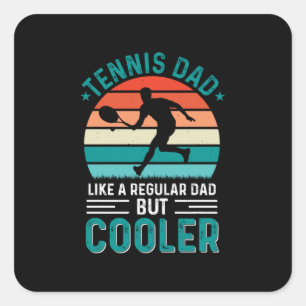 Sticker Carré Tennis Papa Retro Sunset