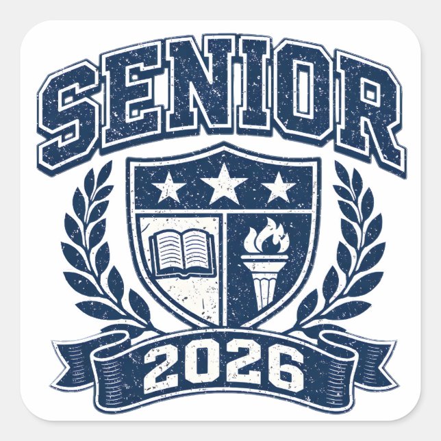 Sticker Carré Terme supérieur 2026 – Fierté de dernière année du (Devant)