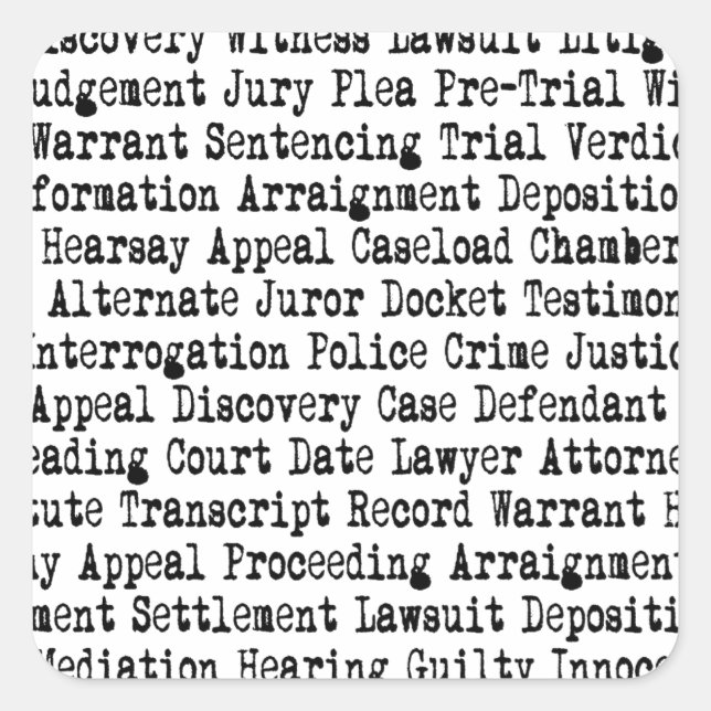 Sticker Carré Terminologie des mots juridiques (Devant)