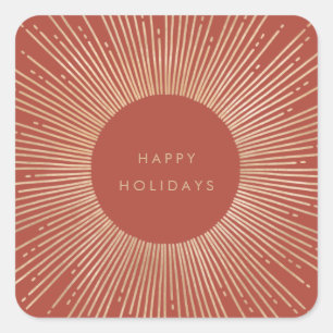 Sticker Carré Terracotta & Gold sunburframe art déco Vacances