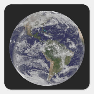 Sticker Carré Terre entière montrant l'Amérique du Nord et l'Ame