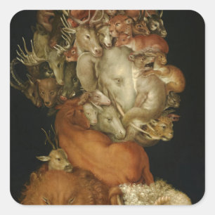 Sticker Carré Terre, Terra, 1570 par Giuseppe Arcimboldo