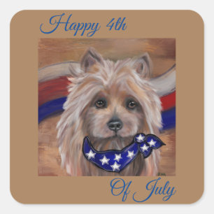 STICKER CARRÉ TERRIER AUSTRALIEN