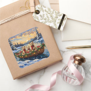 Sticker Carré Tervueren à poil doux Noël Bateau Fêtes