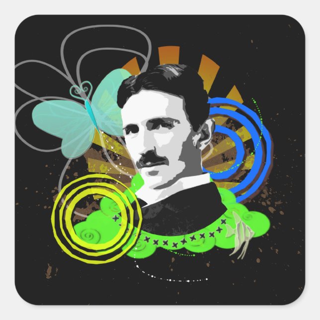 Sticker Carré Tesla (Devant)