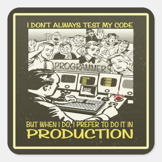 Sticker Carré Test de ma code (Devant)