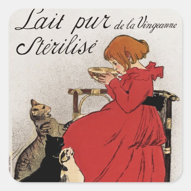 Sticker Carré Test du lait pour les Kitties (Devant)