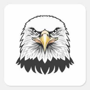 Sticker Carré Tête d'aigle américain